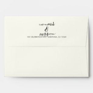 Enveloppe Ivory Chic Script Future Mme et M. Aller Adresse