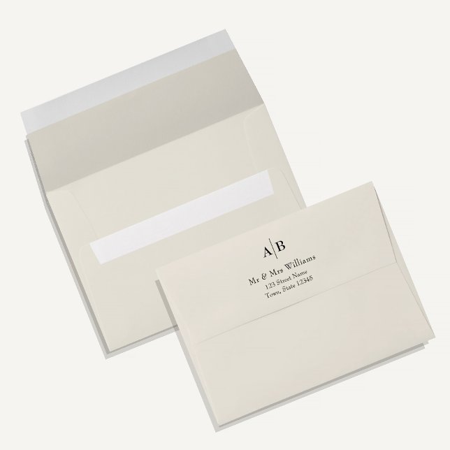 Enveloppe Ivory Monogram Wedding (Créateur téléchargé)