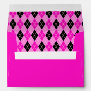 Enveloppe Jacquard rose et noir choquant