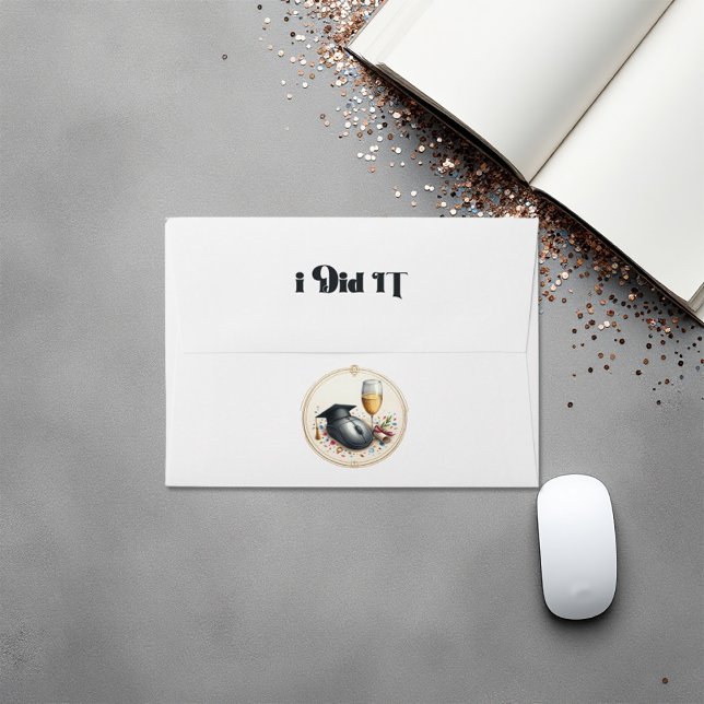 Enveloppe J'ai fait un diplôme en informatique (I Did IT Computer Science Graduation Envelope)