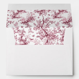 Enveloppe Jardin aux papillons rouges roses de la Toile de J