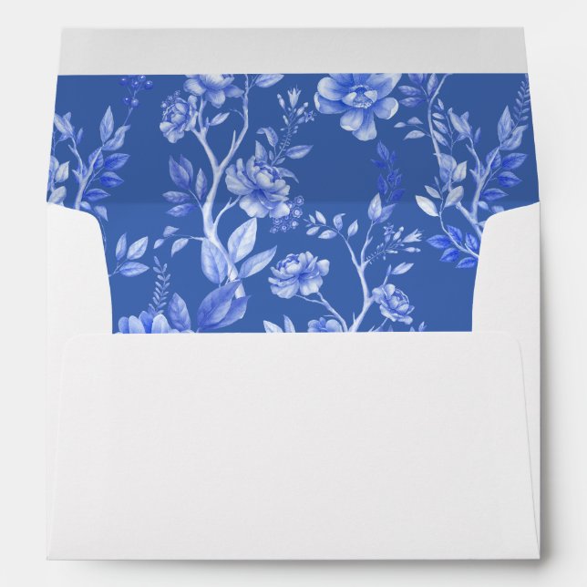 Enveloppe Jardin botanique Delft Blue White Chinoiserie (Dos (Bas))