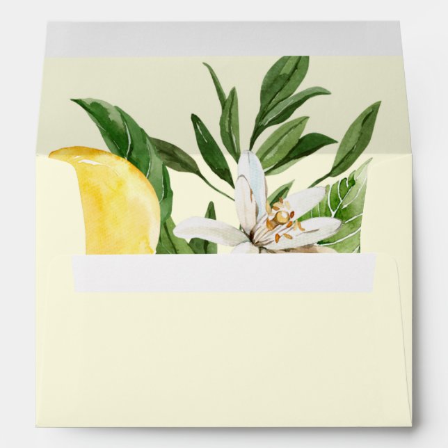 Enveloppe Jardin de citron moderne | Faire-part de mariage j (Dos (Bas))