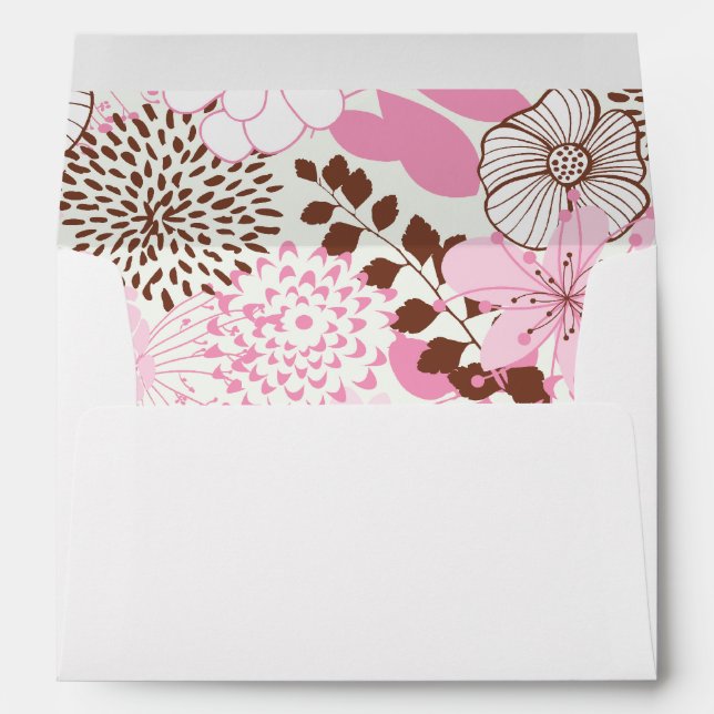 Enveloppe Jardin de printemps Brown et rose (Dos (Bas))