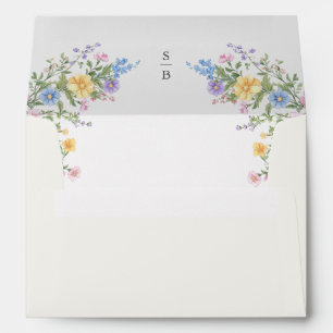 Enveloppe Jardin de printemps coloré Fleur sauvage Mariage f