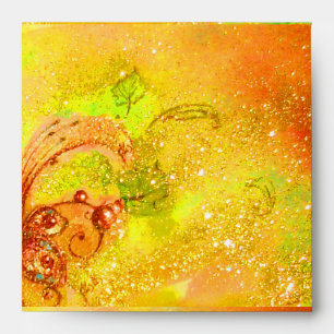 Enveloppe JARDIN DES OMBRES PERDUES jaune rouge brun vert