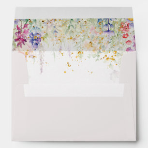Enveloppe Jardin Fleur aquarelle Mariage photo moderne