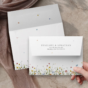 Enveloppe Jardin floral de fleurs sauvages printanières Mari