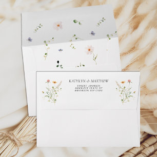 Enveloppe Jardin Floral fleur sauvage Mariage coloré