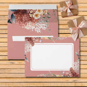 Enveloppe Jardin rose romantique moderne Mariage floral
