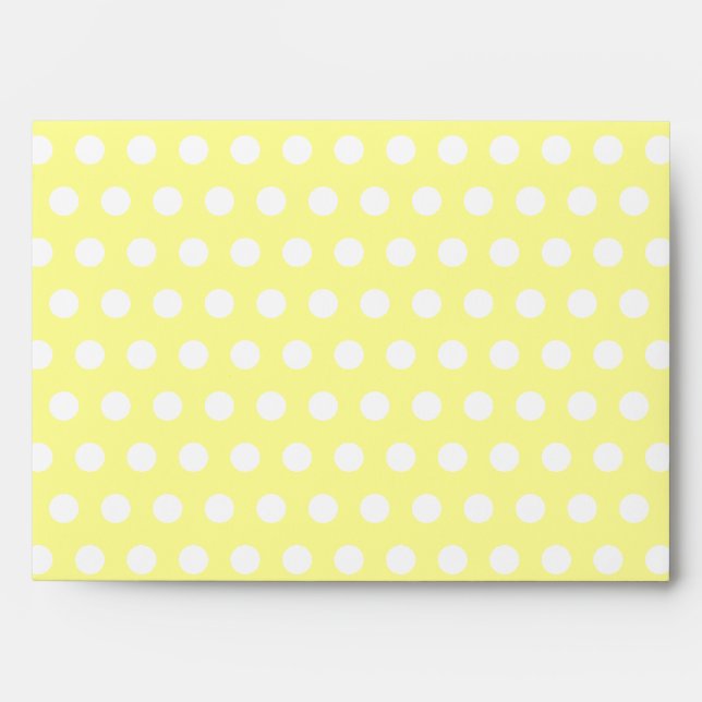 Enveloppe Jaune avec Pois blancs (Devant)