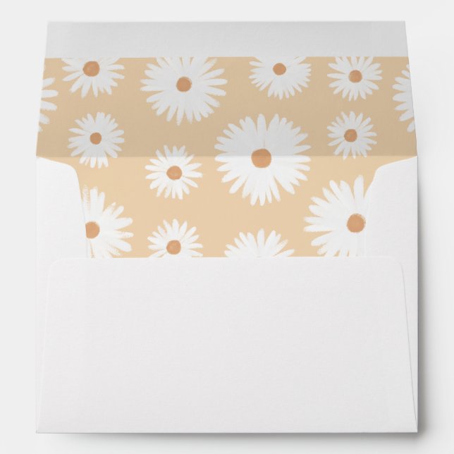 Enveloppe Jaune Boho Daisy fête d'anniversaire (Dos (Bas))