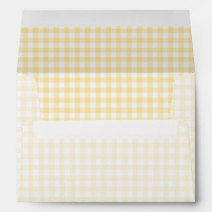 Enveloppe Jaune canari gingham classique
