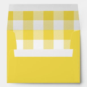 Enveloppe Jaune ensoleillé et carreaux gingham à motif écoss