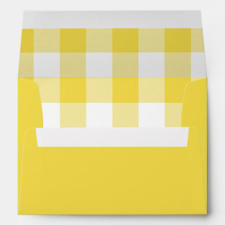Enveloppe Jaune ensoleillé et carreaux gingham à motif écoss