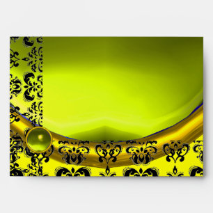 ENVELOPPE JAUNE ET NOIR DAMASK TOPAZ OR