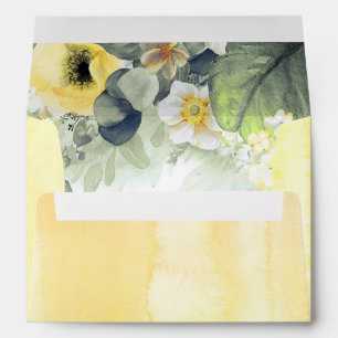 Enveloppe Jaune Fleurs colorées Dreamy Jardin d'été