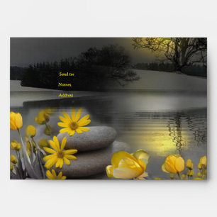 Enveloppe Jaune & Gris décor de 'Mariage' 2021 couleur Sunse