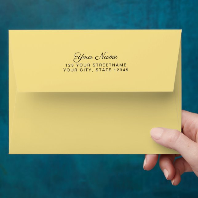 Enveloppe Jaune Lumineux Golden Avec Adresse De Retour (Hand)