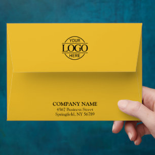 Enveloppe Jaune Moderne Entreprise Personnalisé Logo Profess