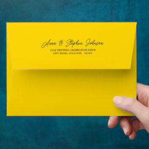Enveloppe Jaune or avec adresse de retour