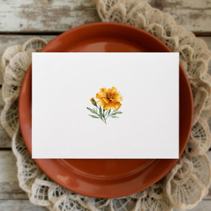 Enveloppe Jaune Souci Élégant Fleurs Mariage