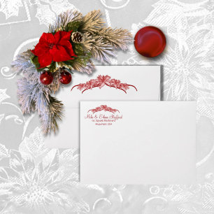 Enveloppe Joie à la Poinsettia Rouge Mondiale