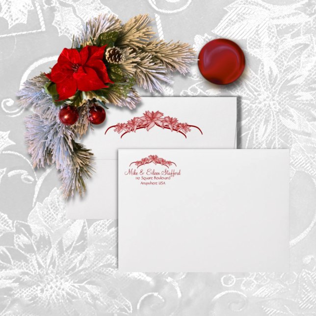 Enveloppe Joie à la Poinsettia Rouge Mondiale (Créateur téléchargé)