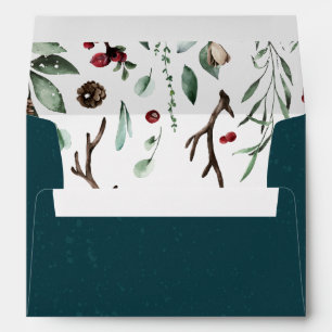 Enveloppe Joie de Noël Elegant Watercolor Adresse de retou