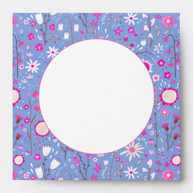 Enveloppe Joli bleu Fleur sauvage botanique Floral (Devant)
