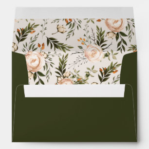 Enveloppe Joli Boho Terracotta Floral Préadressé