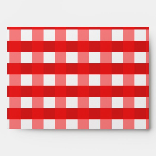 Enveloppe Joli Chic Red En vichy Checked Fabric Motif (Devant)