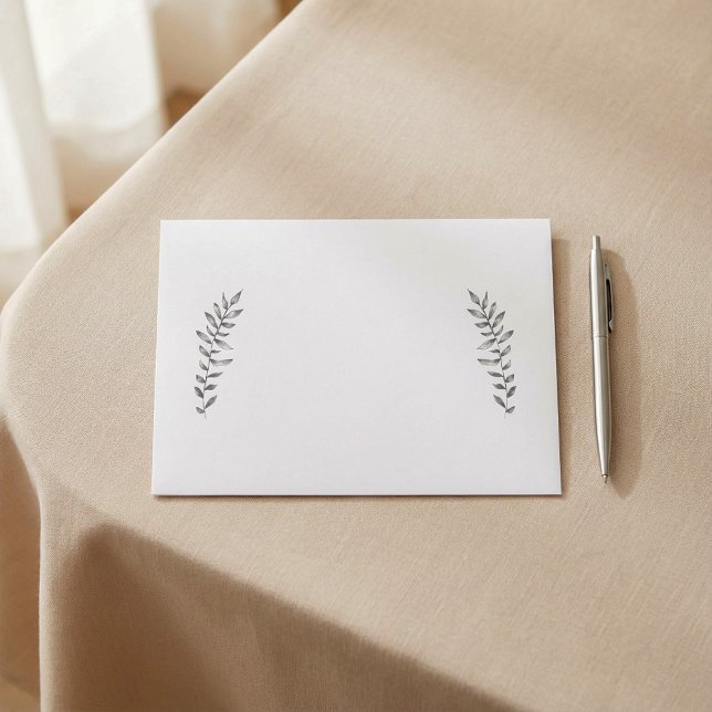 Enveloppe Joli crayon dessiné feuille (Pretty pencil drawn style leaves envelope.)