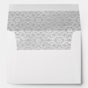 Enveloppe Joli Grey Girly Floral Damask Élégant