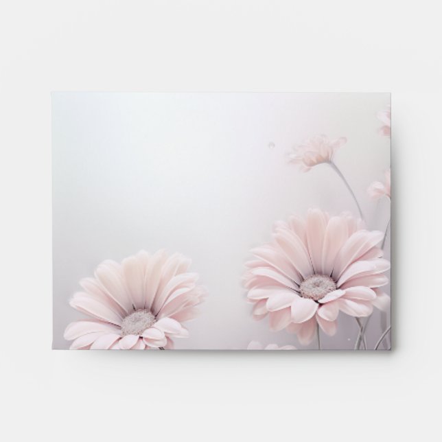 Enveloppe Joli Marguerite rose pâle (Devant)