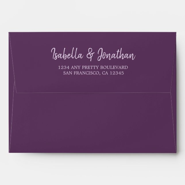 Enveloppe Joli mariage d'aquarelle violet (Dos (Haut rabat))