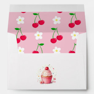 Enveloppe Joli motif cerise Cerise sur le gâteau Baby Shower