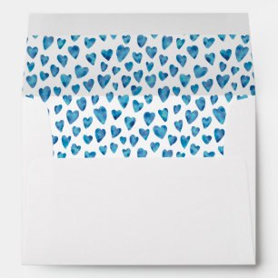 Enveloppe Joli motif de cœur d'amour bleu