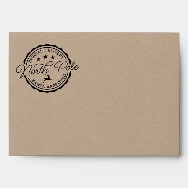 Enveloppe Joli Noël Pôle Nord Seal Père Noël (Devant)