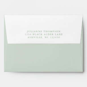 Enveloppe Joli papier à motif vichy vert pastel avec adresse