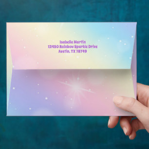 Enveloppe Joli Pastel Rainbow Custom Girl