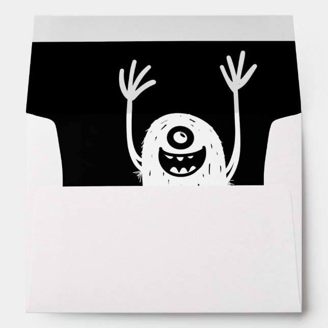 Enveloppe Joli Petit Monster Boys Anniversaire (Dos (Bas))