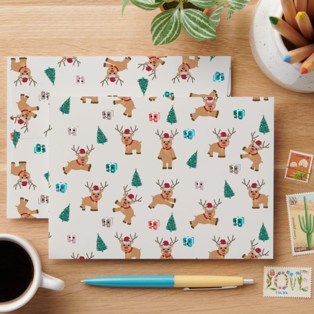 Enveloppe Joli renne de Noël (Desk)