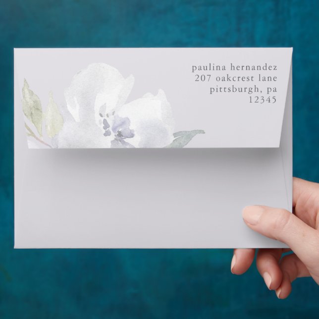 Enveloppe Joli violet Floral Adresse de retour Quinceanera (Hand)