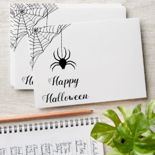 Enveloppe Jolie araignée noir et blanc Halloween