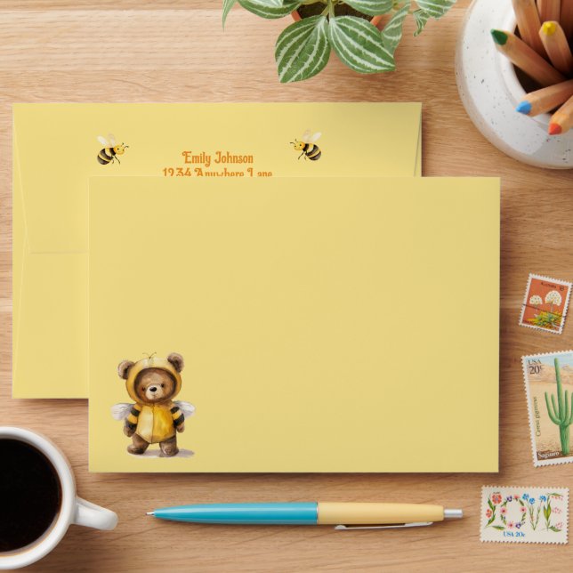 Enveloppe Jolie Bee Bear Ba-Bee Douche au miel (Desk)