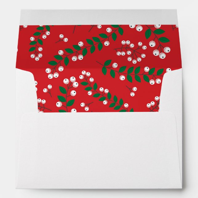 Enveloppe Jolie carte Noël Floral Mistletoe Motif 5x7 (Dos (Bas))