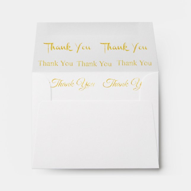Enveloppe Jolie, Faux Gold Foil, Merci, Typographie (Dos (Bas))