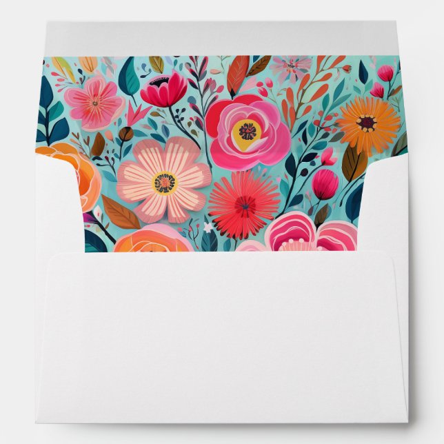 Enveloppe Jolie papeterie florale de fille botanique (Dos (Bas))