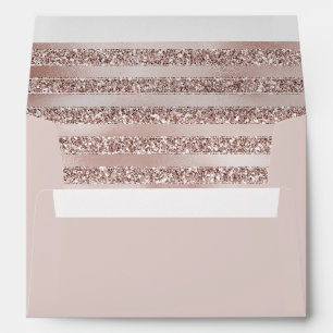 Enveloppe Jolie Parties scintillant rose pâle rayures